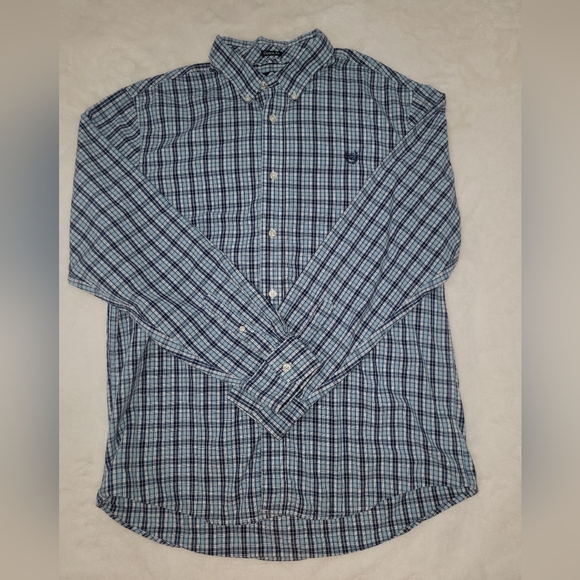 Chaps Blue Casual Button Down Shirt - Picture 1 of 9